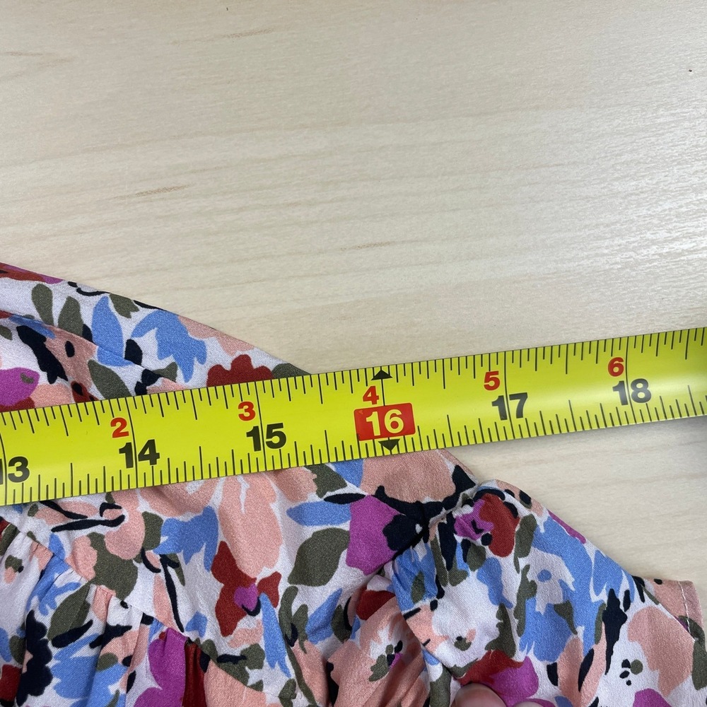 Veronica Beard Marla Ruched Floral Dress Short Flutter Sleeves Silk Blend Size 2 - Picture 11 of 14